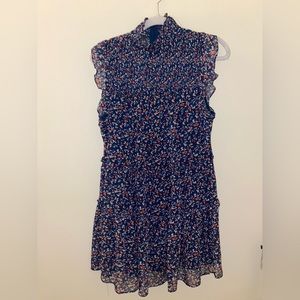 Navy and floral pattern Trixxi dress, size medium, high neck, loose fit